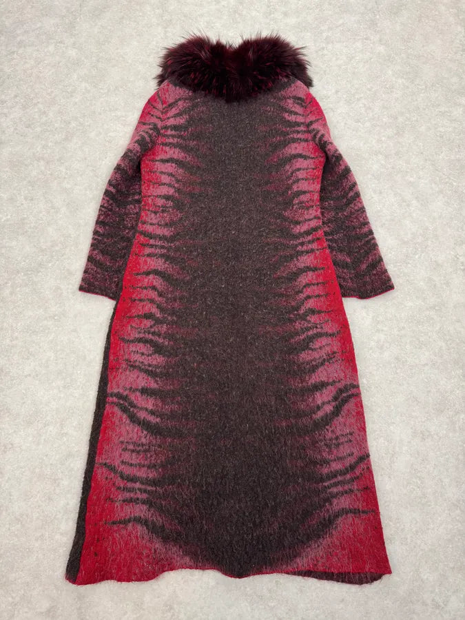 2000s Roberto Cavalli Long Devil Satan Mohair Raccoon Cardigan DnRYuEe 4