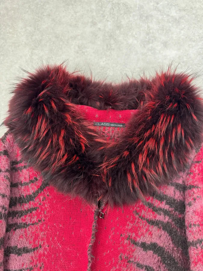 2000s Roberto Cavalli Long Devil Satan Mohair Raccoon Cardigan DnRYuEe 5