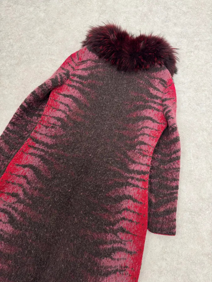 2000s Roberto Cavalli Long Devil Satan Mohair Raccoon Cardigan DnRYuEe 7