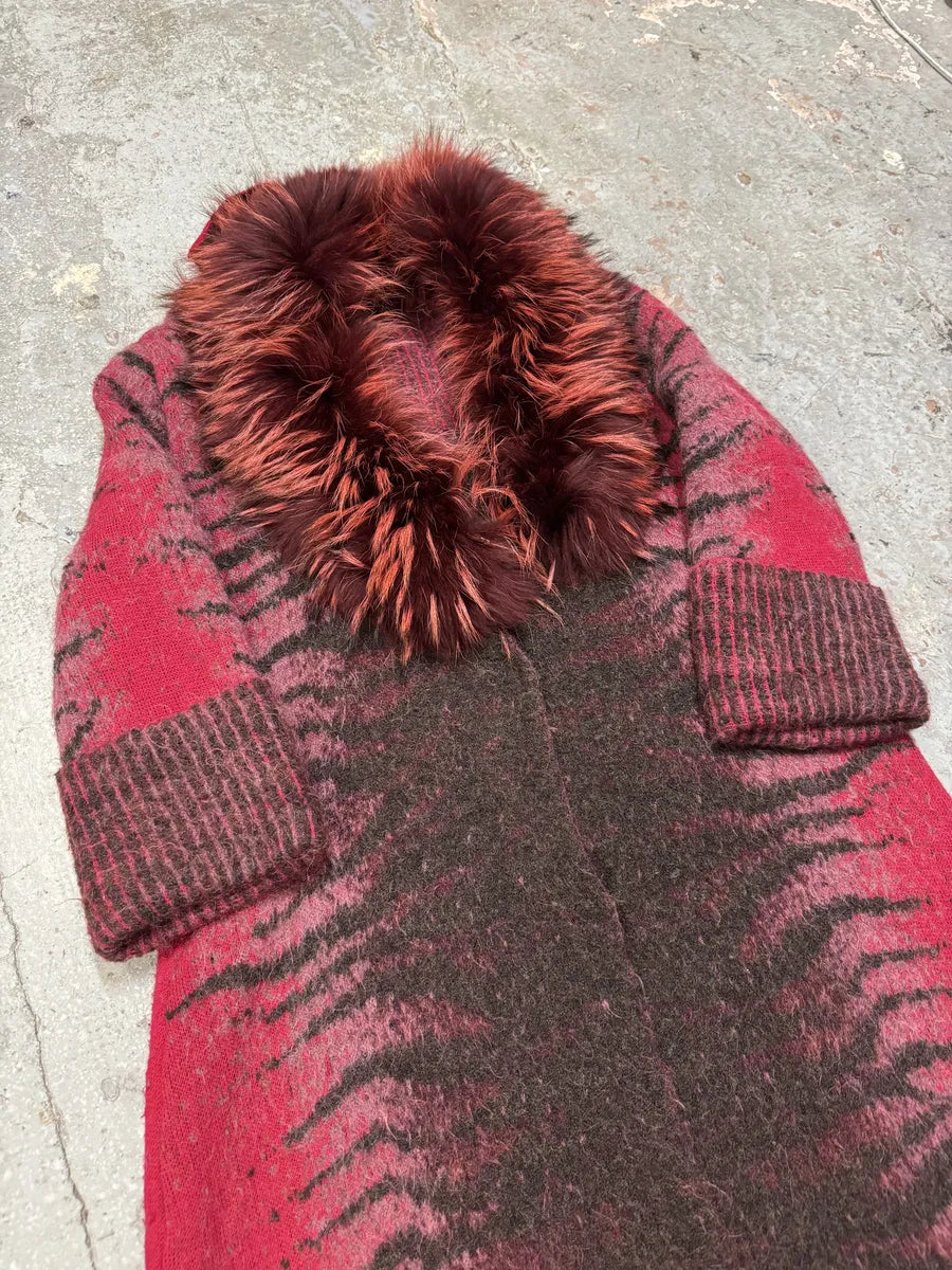 2000s Roberto Cavalli Long Devil Satan Mohair Raccoon Cardigan (L/XL) KBmFosp 4