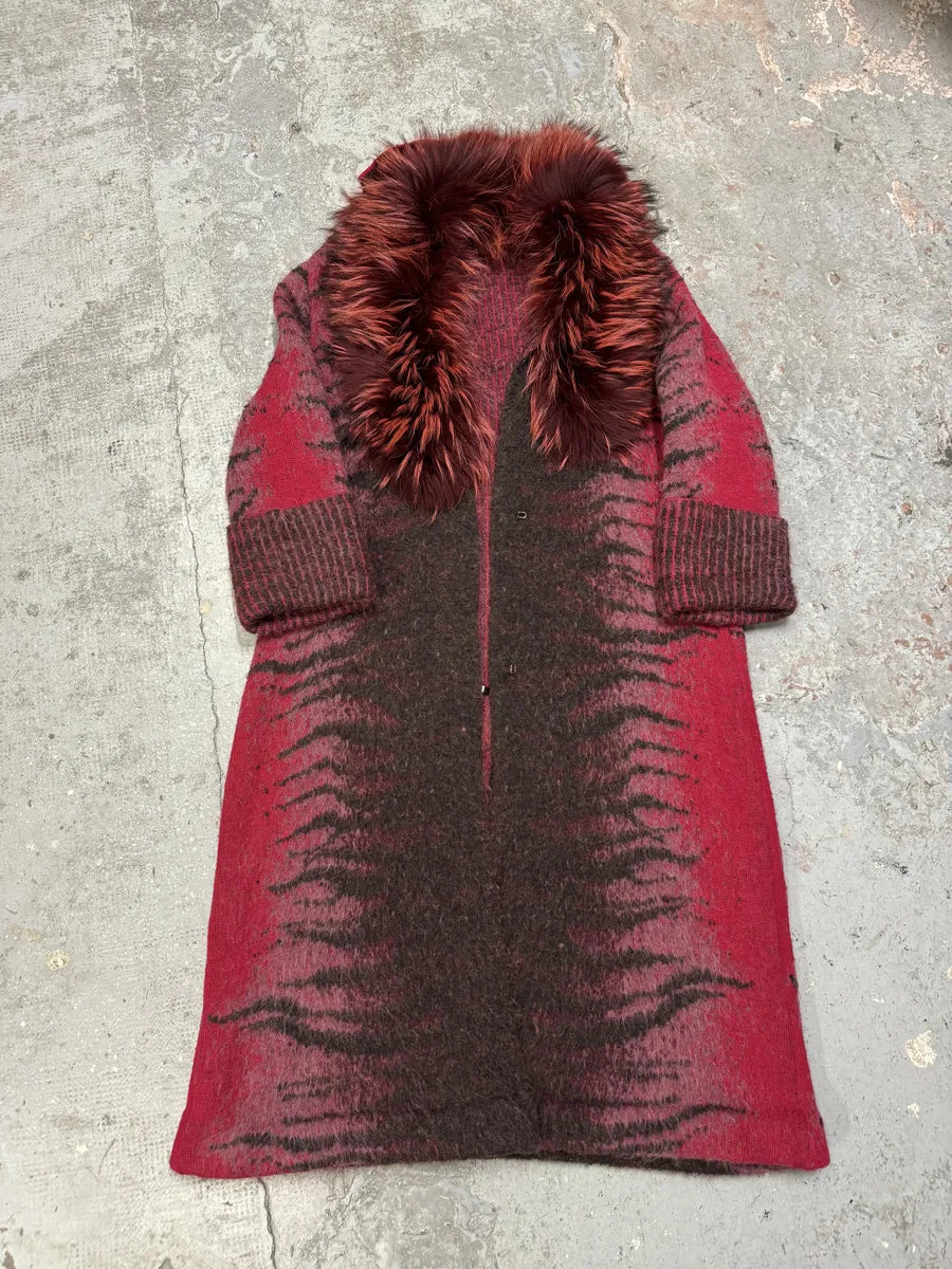 2000s Roberto Cavalli Long Devil Satan Mohair Raccoon Cardigan (L/XL) KBmFosp 5