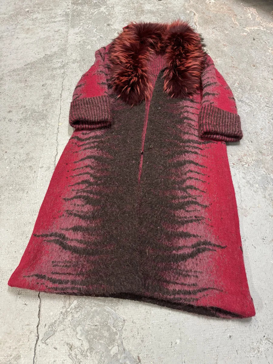 2000s Roberto Cavalli Long Devil Satan Mohair Raccoon Cardigan (L/XL) KBmFosp 6