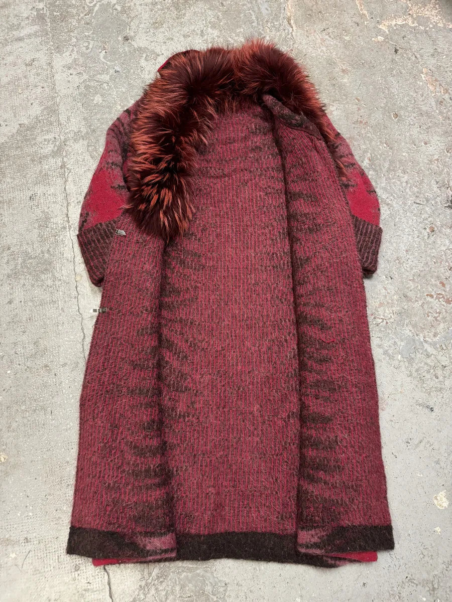 2000s Roberto Cavalli Long Devil Satan Mohair Raccoon Cardigan (L/XL) KBmFosp 7