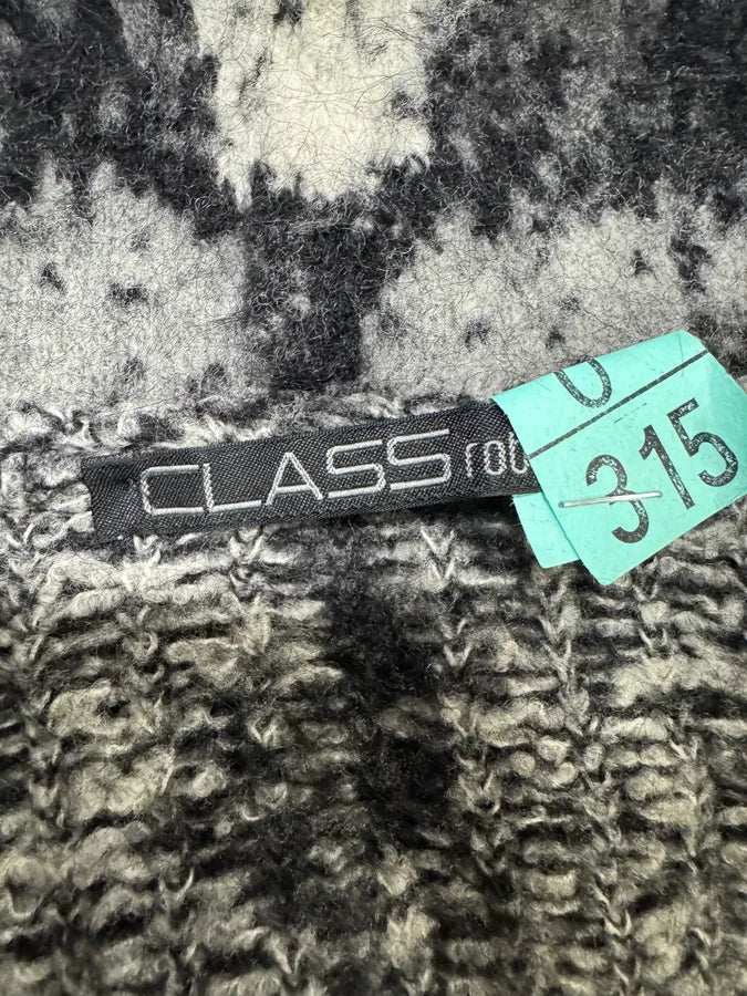 2000s Roberto Cavalli Long Mohair Black & White Contemporary Coat (XL) IOuXZnH 12