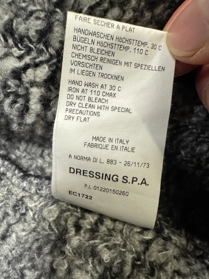 2000s Roberto Cavalli Long Mohair Black & White Contemporary Coat (XL) IOuXZnH 13