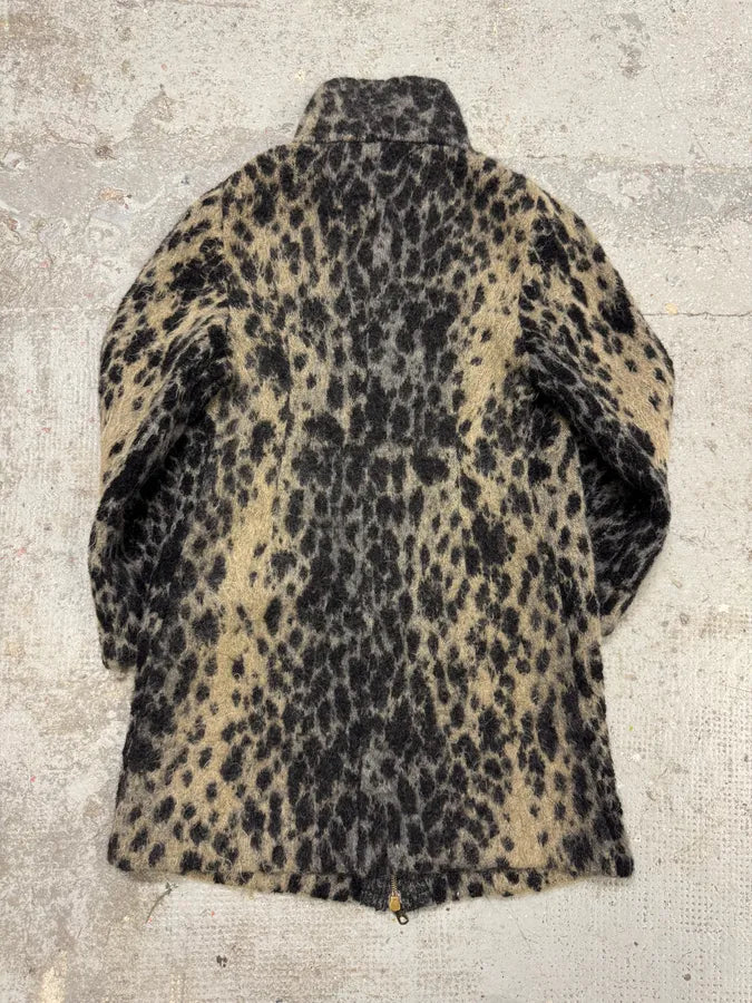 2000s Roberto Cavalli Long Mohair Zip-up Leopard Effect Jacket (S) CDxMFrN 1