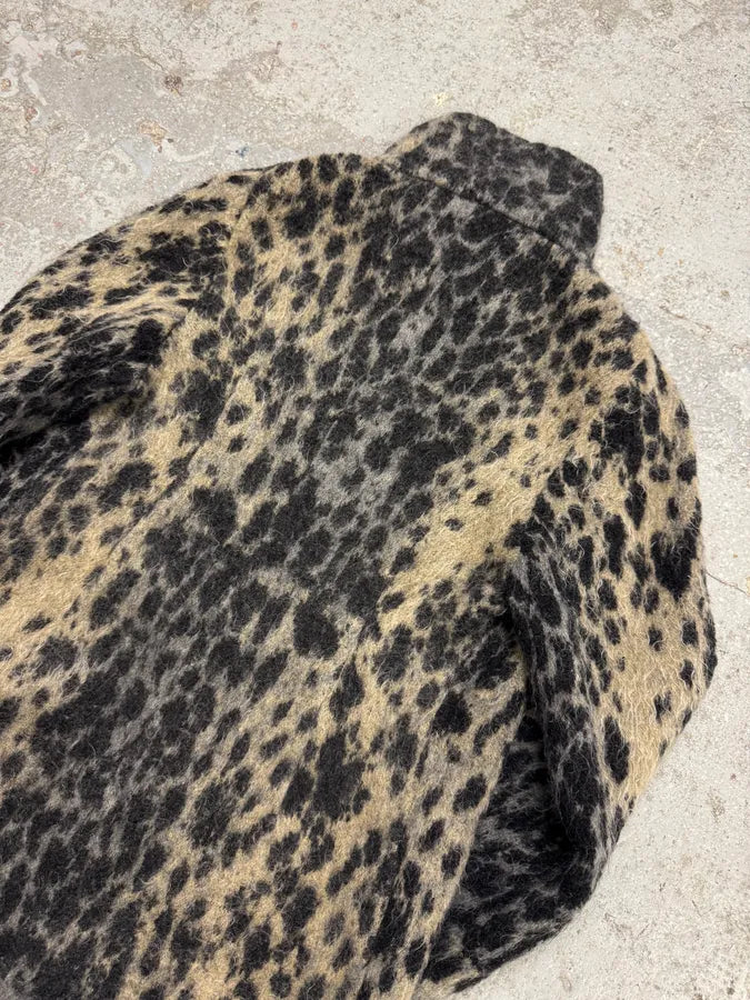 2000s Roberto Cavalli Long Mohair Zip-up Leopard Effect Jacket CDxMFrN 5