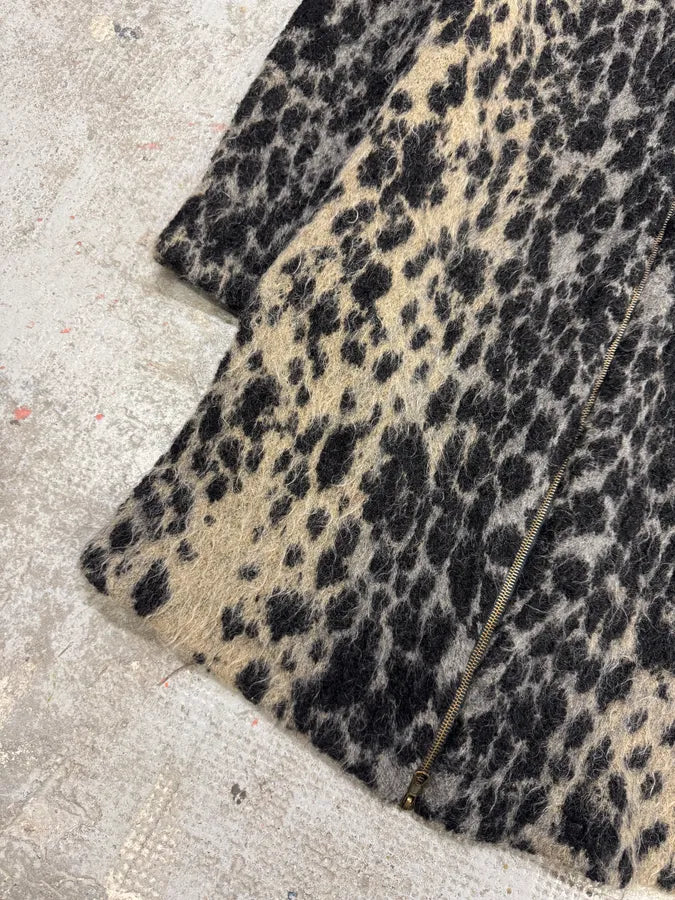 2000s Roberto Cavalli Long Mohair Zip-up Leopard Effect Jacket CDxMFrN 6