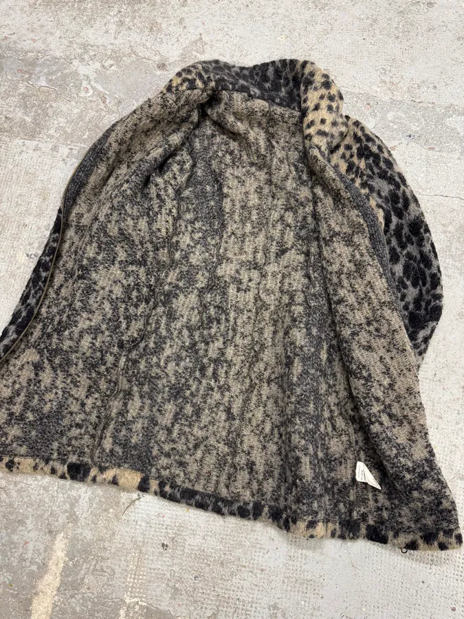 2000s Roberto Cavalli Long Mohair Zip-up Leopard Effect Jacket (S) CDxMFrN 7