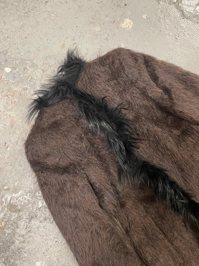 2000s Roberto Cavalli Long Mohawk Brown & Black Fur Jacket (M) sPzUcJJ 9