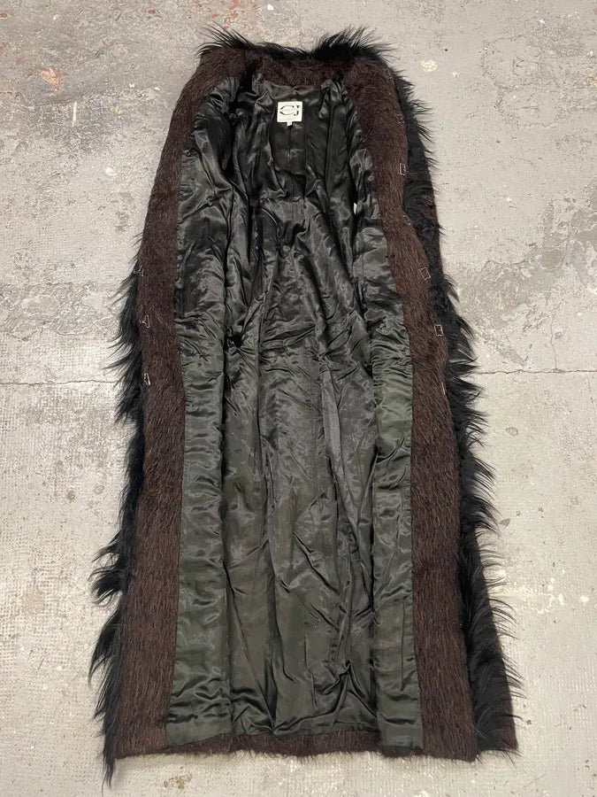 2000s Roberto Cavalli Long Mohawk Brown & Black Fur Jacket (M) sPzUcJJ 5