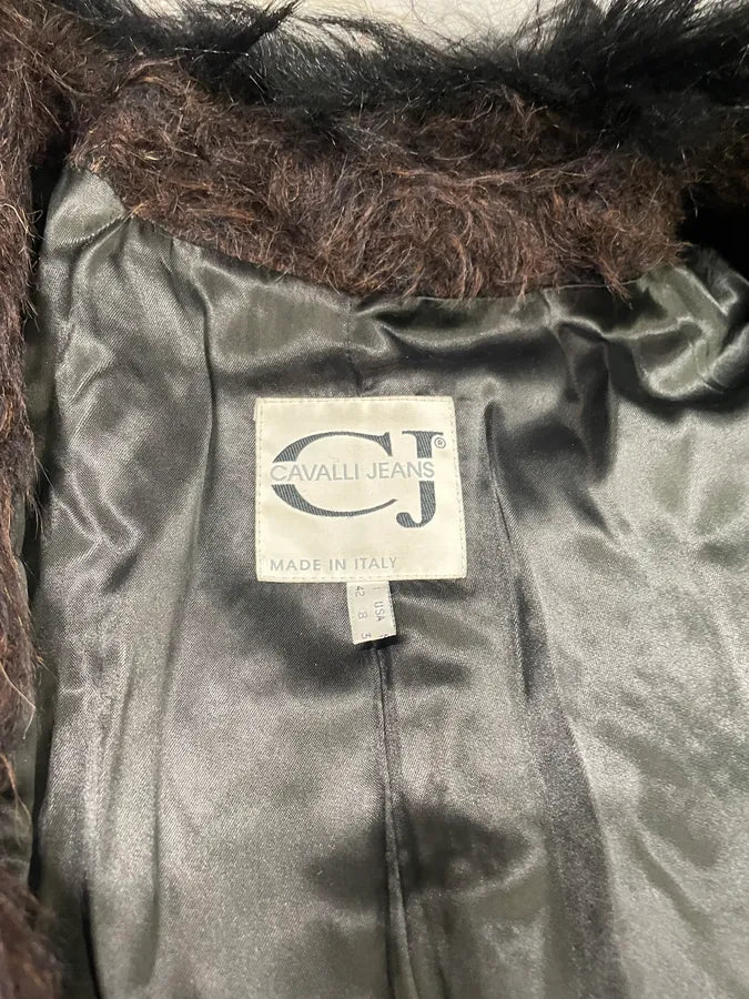 2000s Roberto Cavalli Long Mohawk Brown & Black Fur Jacket (M) sPzUcJJ 7