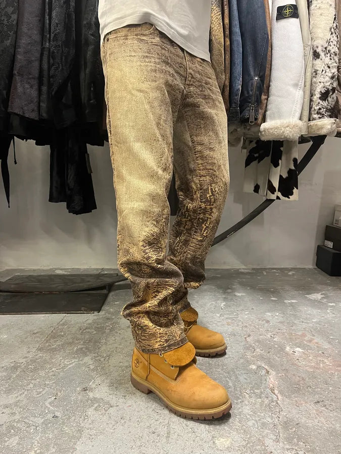 2000s Roberto Cavalli Marble Cozy Pants (M) 1