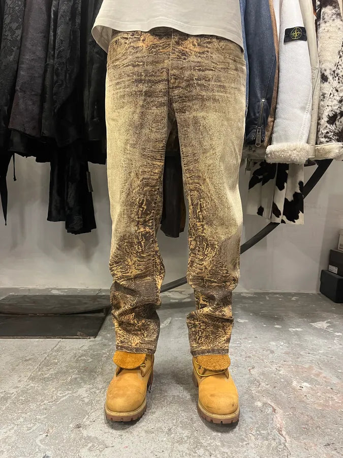 2000s Roberto Cavalli Marble Cozy Pants (M) 2