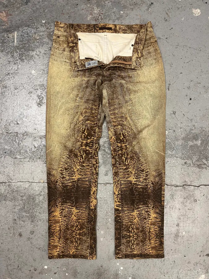 2000s Roberto Cavalli Marble Cozy Pants (M) 4