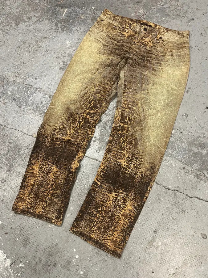 2000s Roberto Cavalli Marble Cozy Pants (M) 5