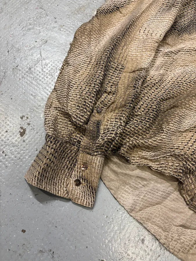 2000s Roberto Cavalli Marble Effect Taup Contemporary Shirt (L) sJTuiCo 5