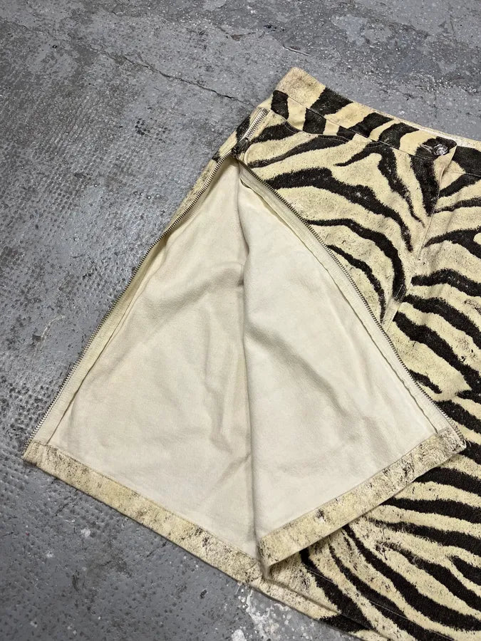2000s Roberto Cavalli Marble Zebra Beige Skirt (M) tRaxItN 2