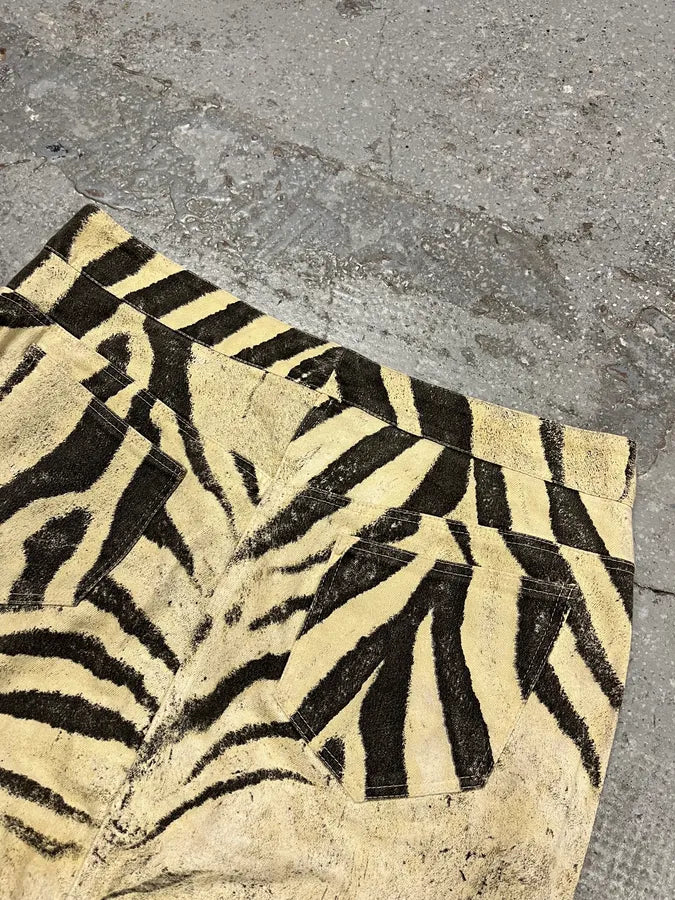 2000s Roberto Cavalli Marble Zebra Beige Skirt (M) tRaxItN 5