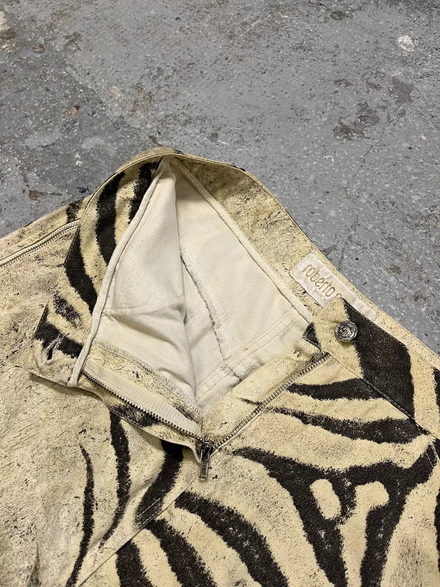 2000s Roberto Cavalli Marble Zebra Beige Skirt (M) tRaxItN 7