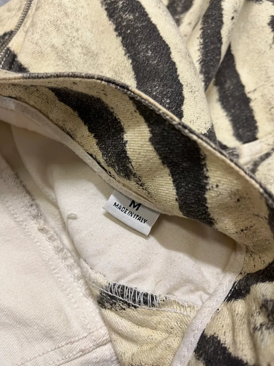 2000s Roberto Cavalli Marble Zebra Beige Skirt (M) tRaxItN 9