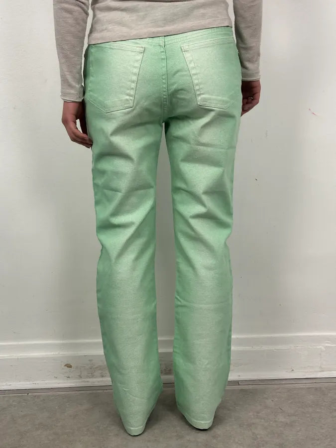 2000s Roberto Cavalli Mint Green Faded Jeans OXdZsnO 3