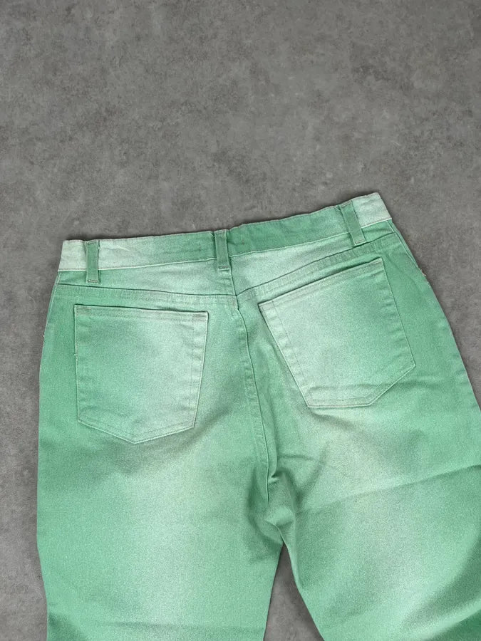 2000s Roberto Cavalli Mint Green Faded Jeans OXdZsnO 7