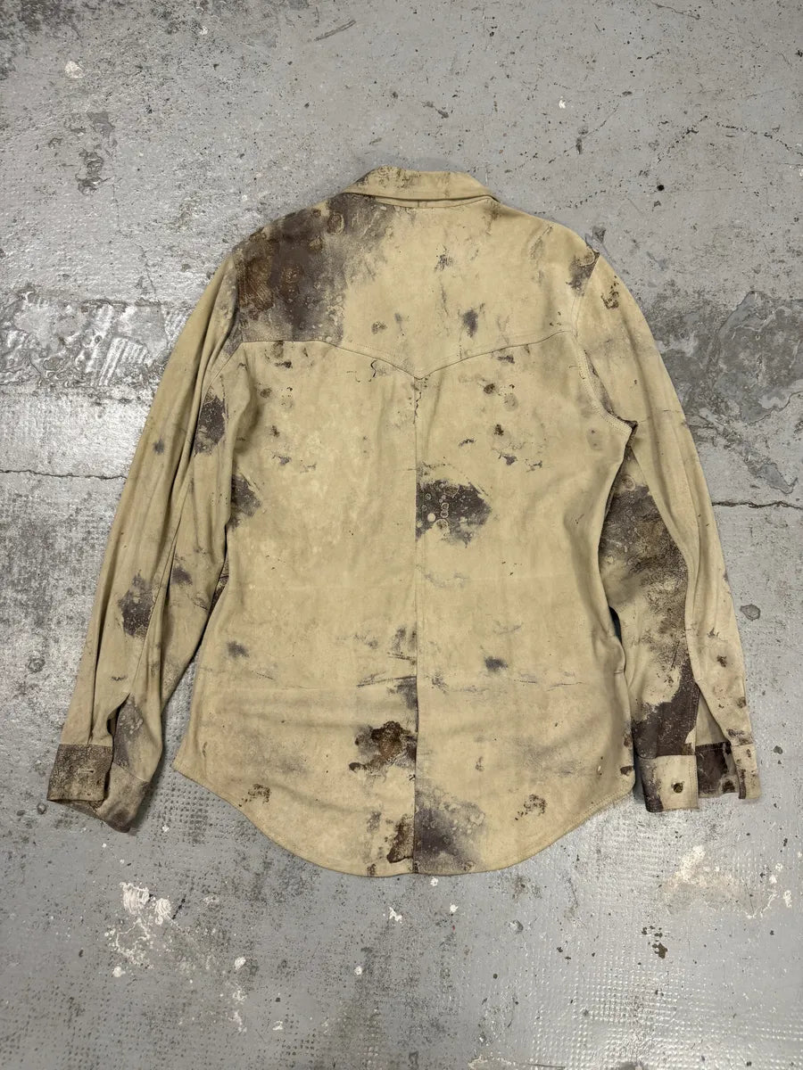 2000s Roberto Cavalli Mold White Leather Shirt rbFBomO 1