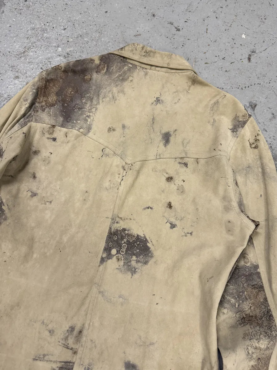 2000s Roberto Cavalli Mold White Leather Shirt rbFBomO 3