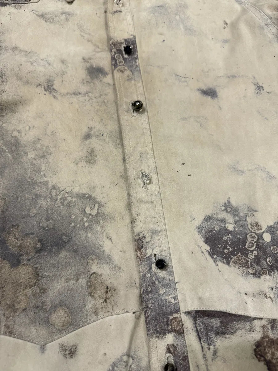 2000s Roberto Cavalli Mold White Leather Shirt rbFBomO 4