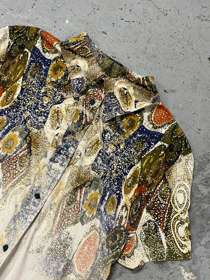 2000s Roberto Cavalli Mosaic Gradient White Shirt EjLixTH 7