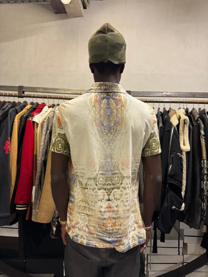 2000s Roberto Cavalli Mosaic Gradient White Shirt EjLixTH 2