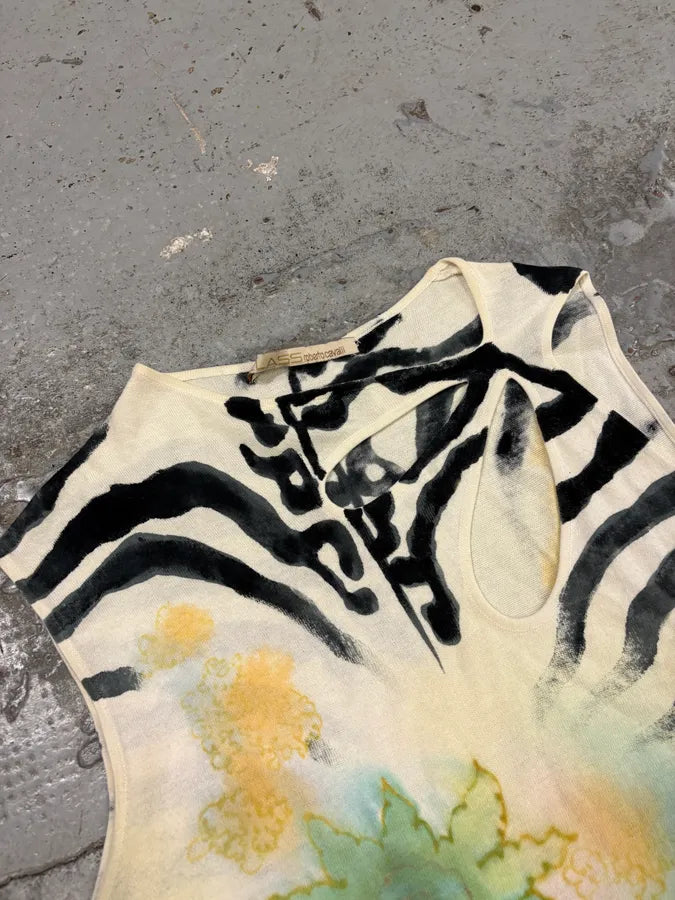 2000s Roberto Cavalli Multicolor Floral Tiger Tank Top ihzNaxu 4