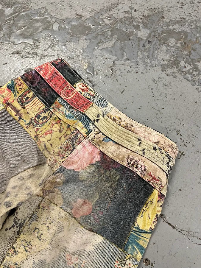 2000s Roberto Cavalli Multicolor Patchwork Flared Jeans HNGycUY 8