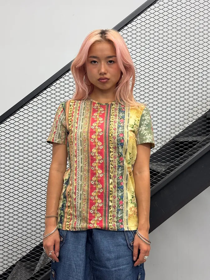 2000s Roberto Cavalli Multicolor Patchwork T-Shirt uRRCCAO 1