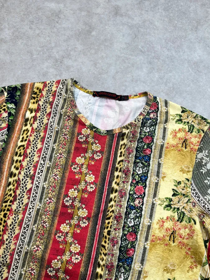 2000s Roberto Cavalli Multicolor Patchwork T-Shirt uRRCCAO 4