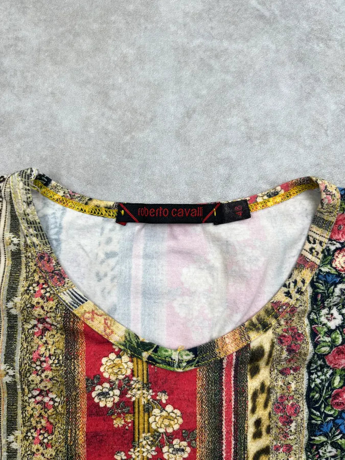 2000s Roberto Cavalli Multicolor Patchwork T-Shirt uRRCCAO 7