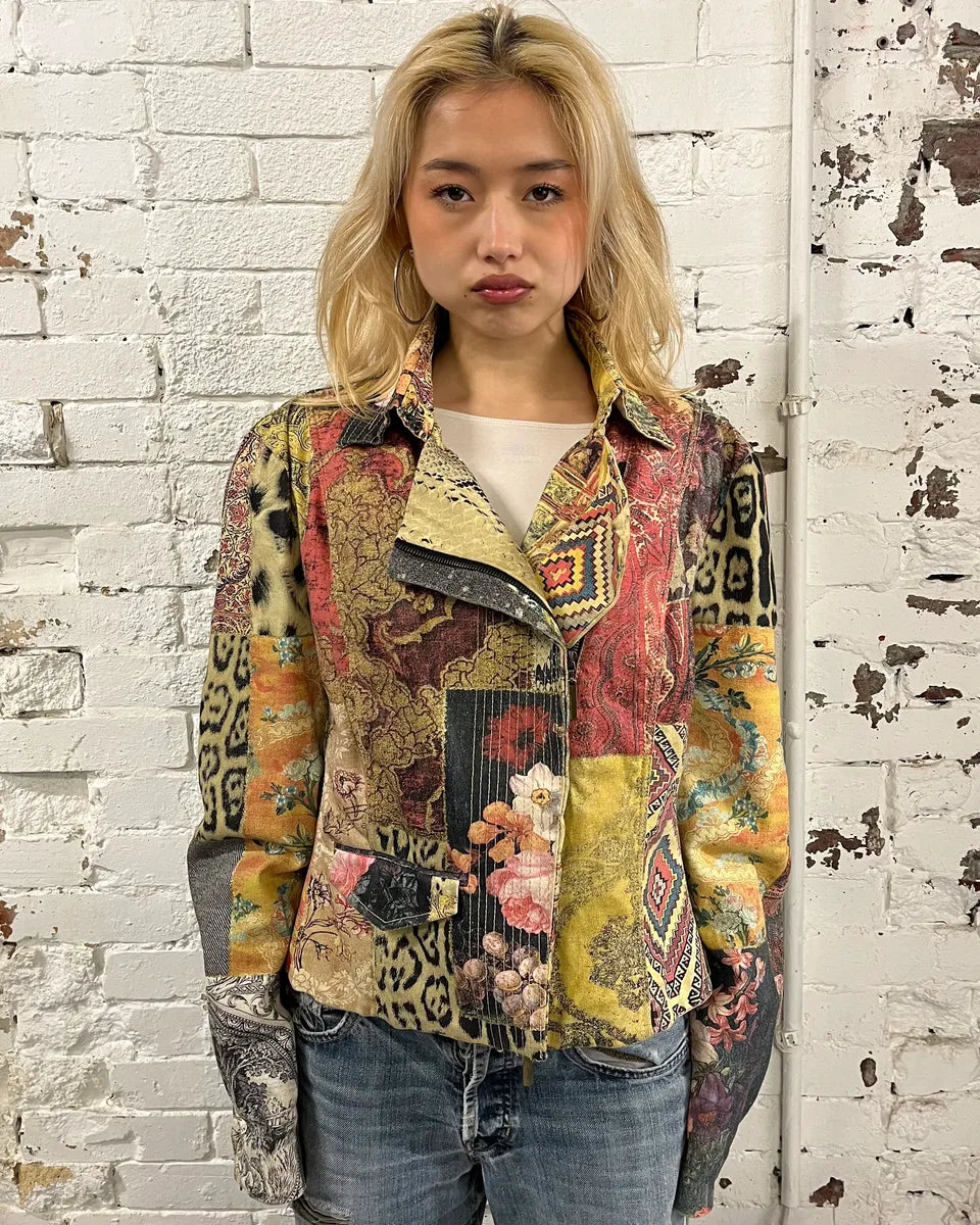 2000s Roberto Cavalli Multicolor Pattern Leopard Patchwork Jacket eUoGJGY 1
