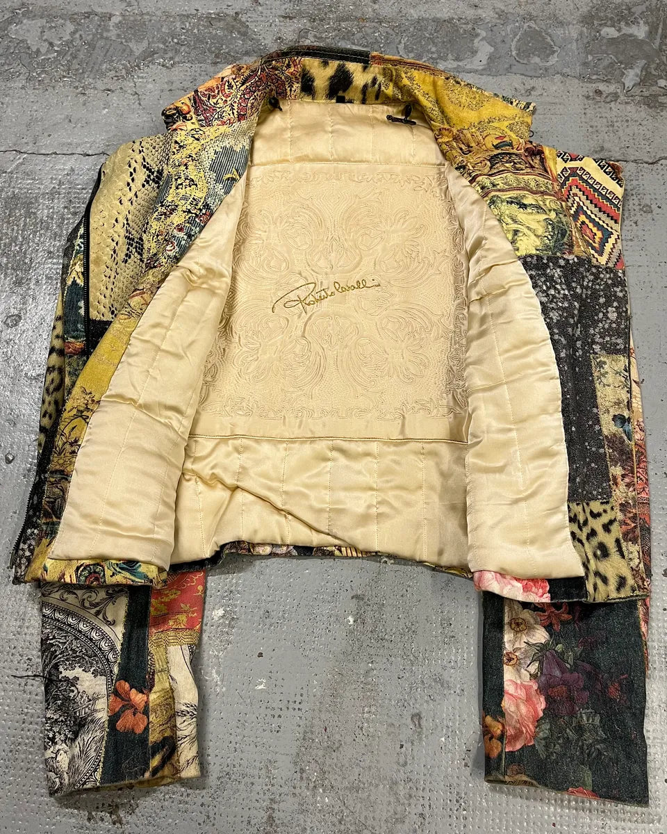 2000s Roberto Cavalli Multicolor Pattern Leopard Patchwork Jacket eUoGJGY 8