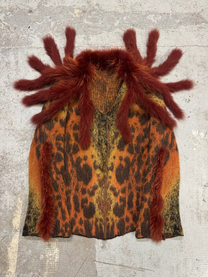 2000s Roberto Cavalli Multicolor Vulcano Wool & Mohair Cardigan Coat CLWaoBN 0