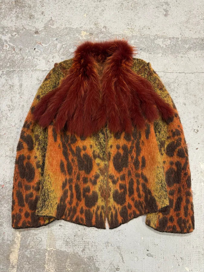 2000s Roberto Cavalli Multicolor Vulcano Wool & Mohair Cardigan Coat CLWaoBN 1