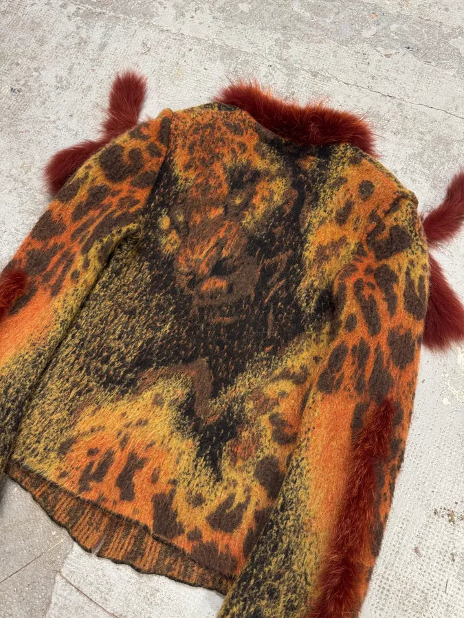 2000s Roberto Cavalli Multicolor Vulcano Wool & Mohair Cardigan Coat CLWaoBN 12