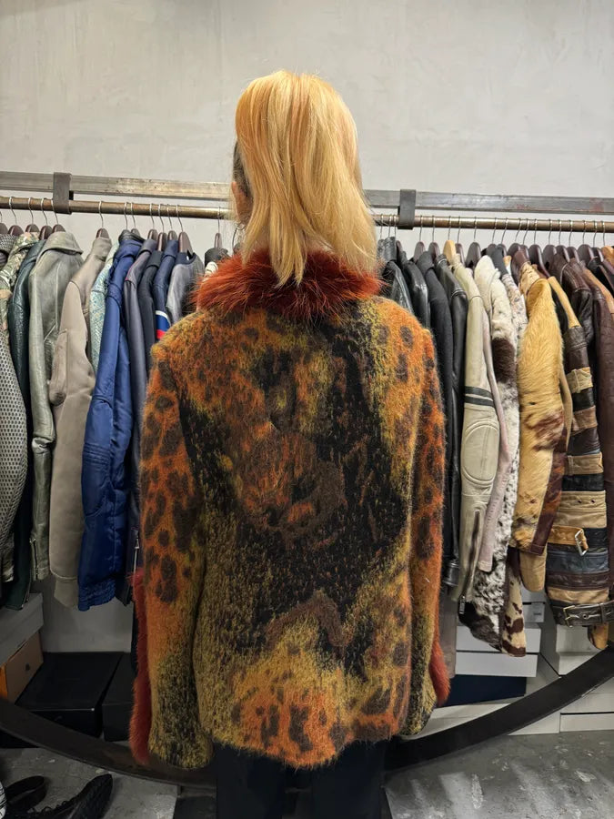 2000s Roberto Cavalli Multicolor Vulcano Wool & Mohair Cardigan Coat CLWaoBN 7