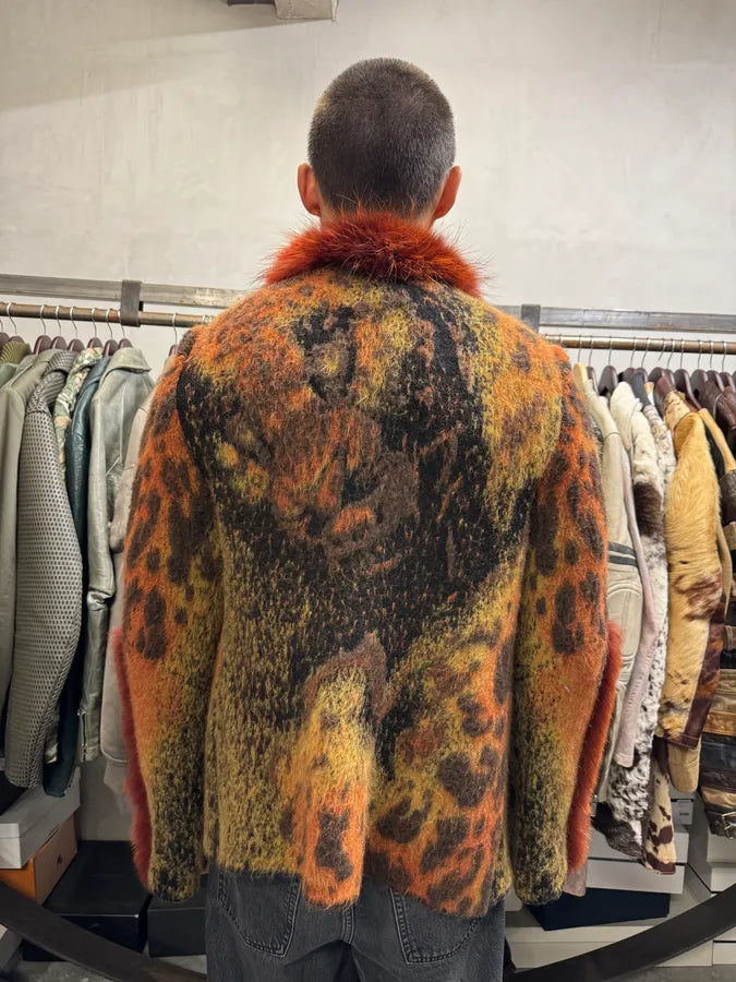 2000s Roberto Cavalli Multicolor Vulcano Wool & Mohair Cardigan Coat CLWaoBN 9