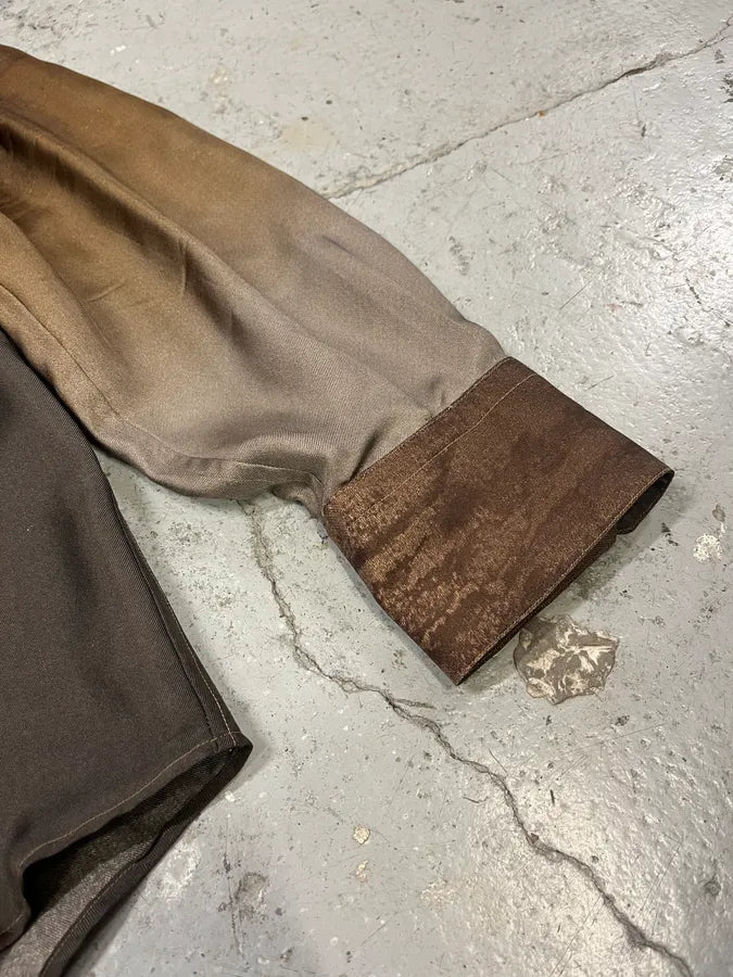 2000s Roberto Cavalli Natural Clay Terra Silk Shirt (M) ewuOTrw 6