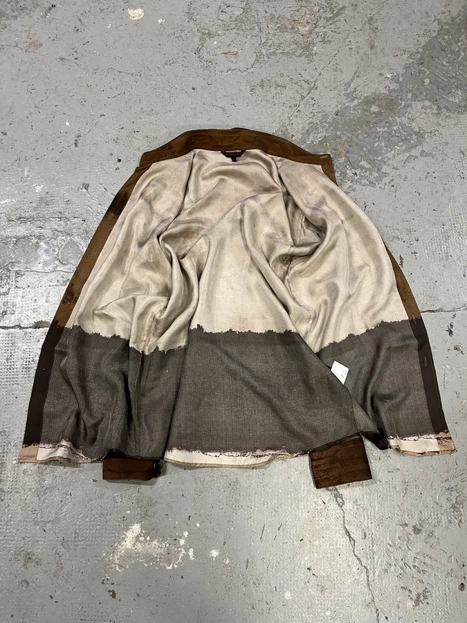 2000s Roberto Cavalli Natural Clay Terra Silk Shirt (M) ewuOTrw 8