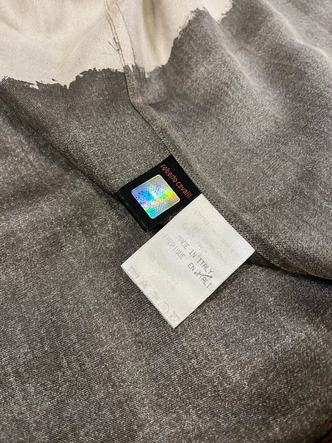 2000s Roberto Cavalli Natural Clay Terra Silk Shirt (M) ewuOTrw 9