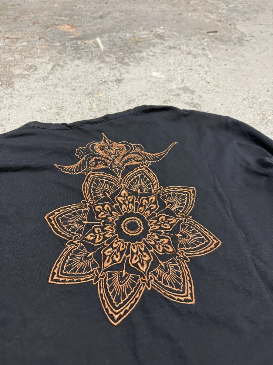2000s Roberto Cavalli Navy Back Embroidered Henley Longsleeves (S) WqkmpSX 4