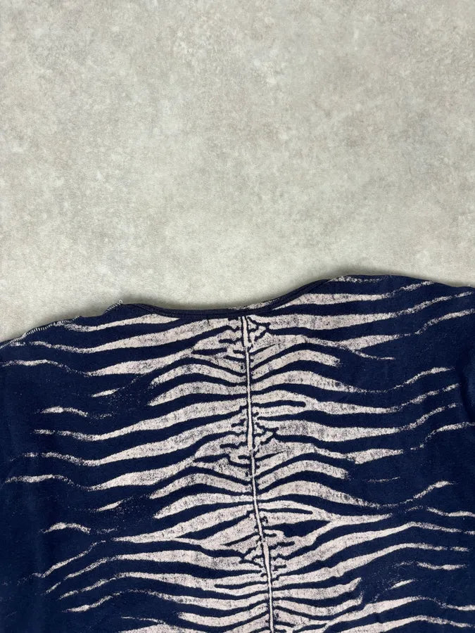 2000s Roberto Cavalli Navy Zebra Print T-Shirt  wqNnByu 5