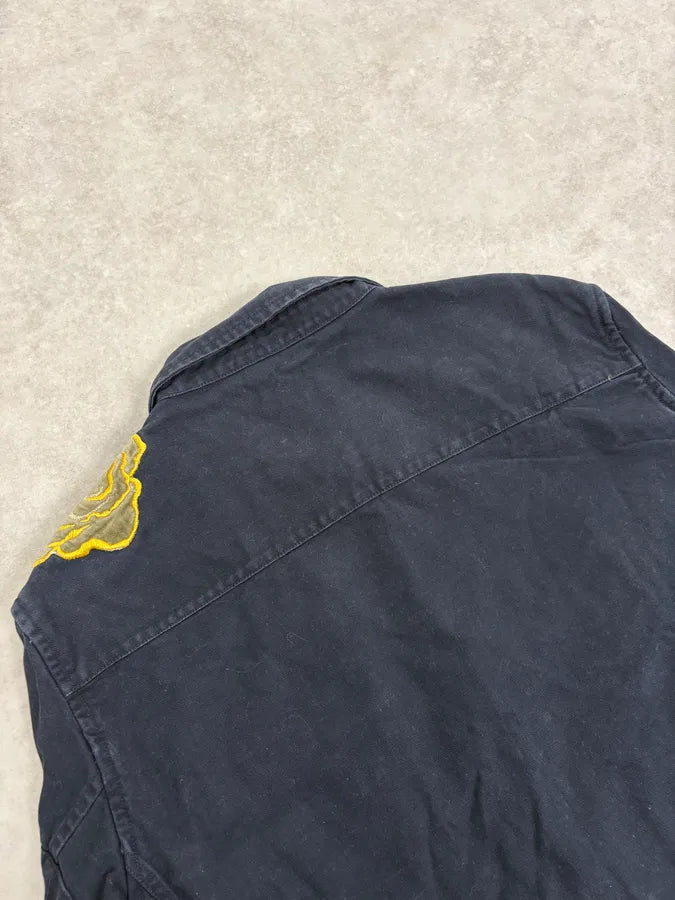 2000s Roberto Cavalli Navy Embroidered Floral Jacket ZXCOAJT 8